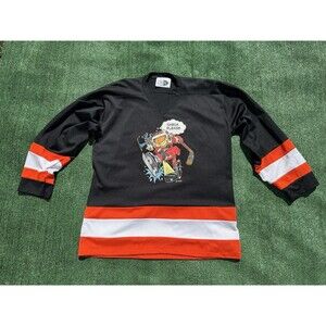 Rare Vintage 1990s Garfield Hockey Jersey Check Please Made In USA Size XL